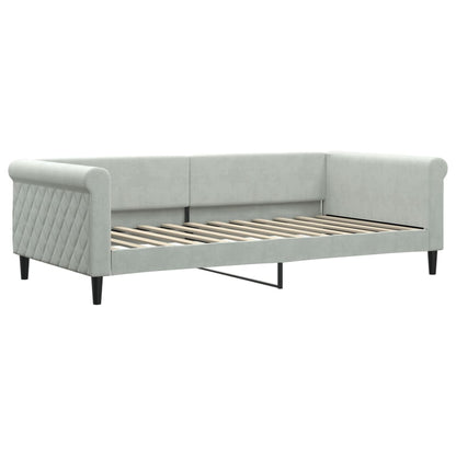 Letto da Giorno Grigio Chiaro 100x200 cm in Velluto