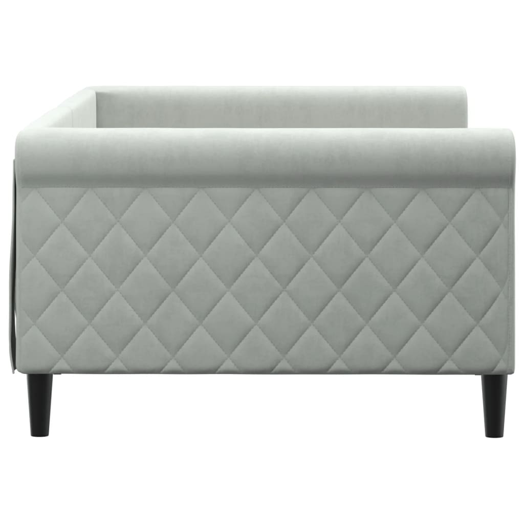 Letto da Giorno Grigio Chiaro 100x200 cm in Velluto