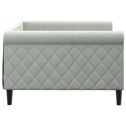 Letto da Giorno Grigio Chiaro 100x200 cm in Velluto