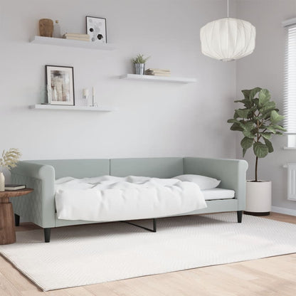 Letto da Giorno Grigio Chiaro 100x200 cm in Velluto