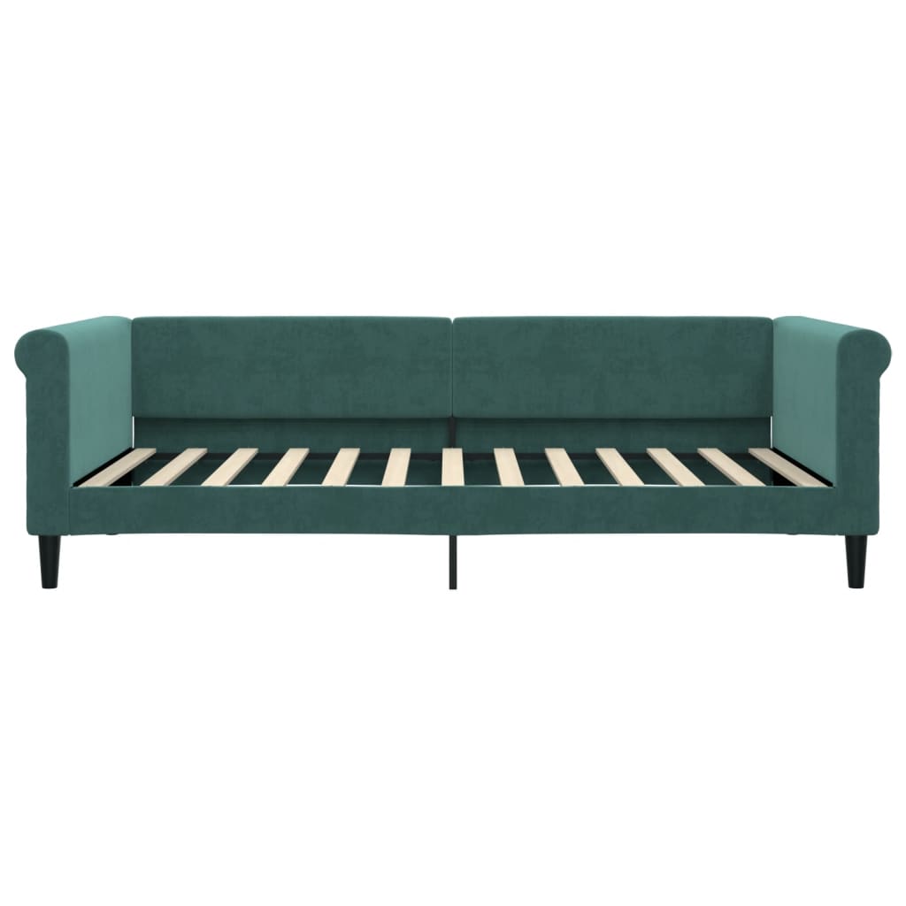 Letto da Giorno Verde Scuro 100x200 cm in Velluto