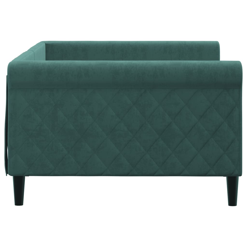 Letto da Giorno Verde Scuro 100x200 cm in Velluto