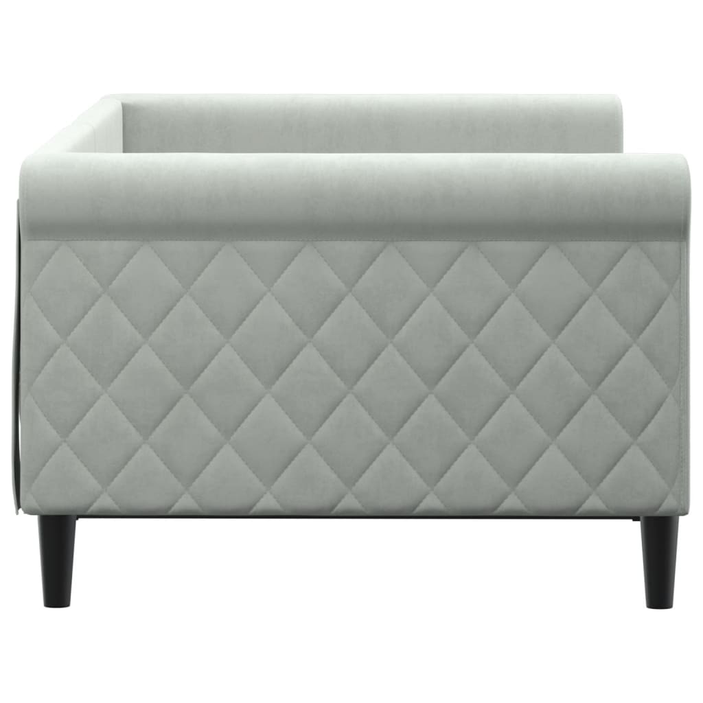 Letto da Giorno Grigio Chiaro 90x190 cm in Velluto