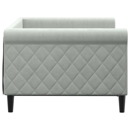 Letto da Giorno Grigio Chiaro 90x190 cm in Velluto