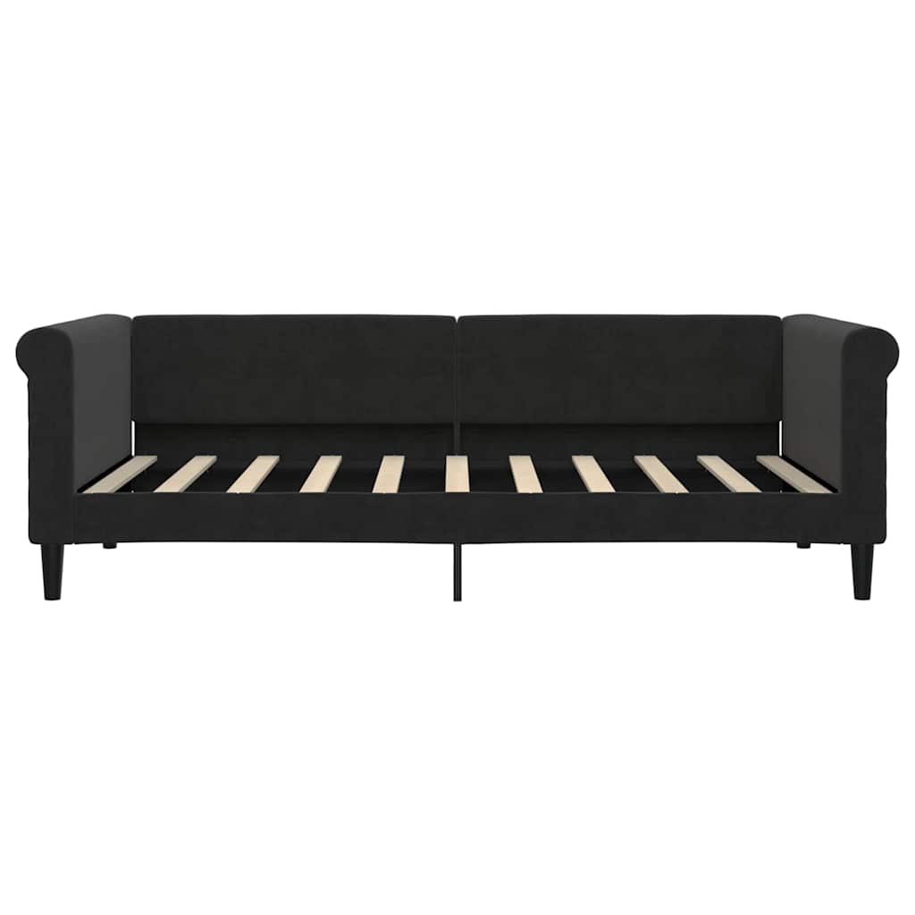 Letto da Giorno Nero 90x190 cm in Velluto