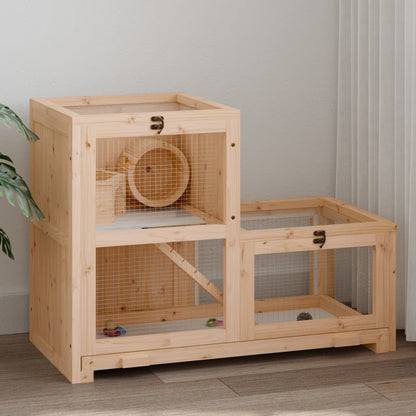 Gabbia per Criceti 81x40x60 cm in Legno Massello di Abete