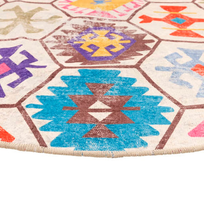 Tappeto Lavabile Multicolore Ø 120 cm Antiscivolo