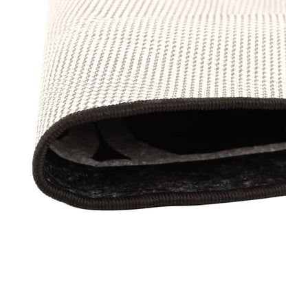 Tappeto Lavabile Nero e Bianco Ã˜ 120 cm Antiscivolo