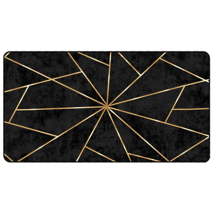Tappeto Lavabile Nero e Oro 80x150 cm Antiscivolo