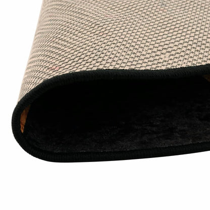 Tappeto Lavabile Nero e Oro Ã˜ 120 cm Antiscivolo