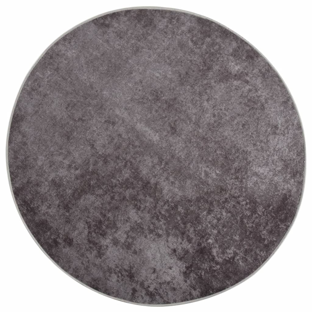 Tappeto Lavabile Grigio Ã˜ 200 cm Antiscivolo