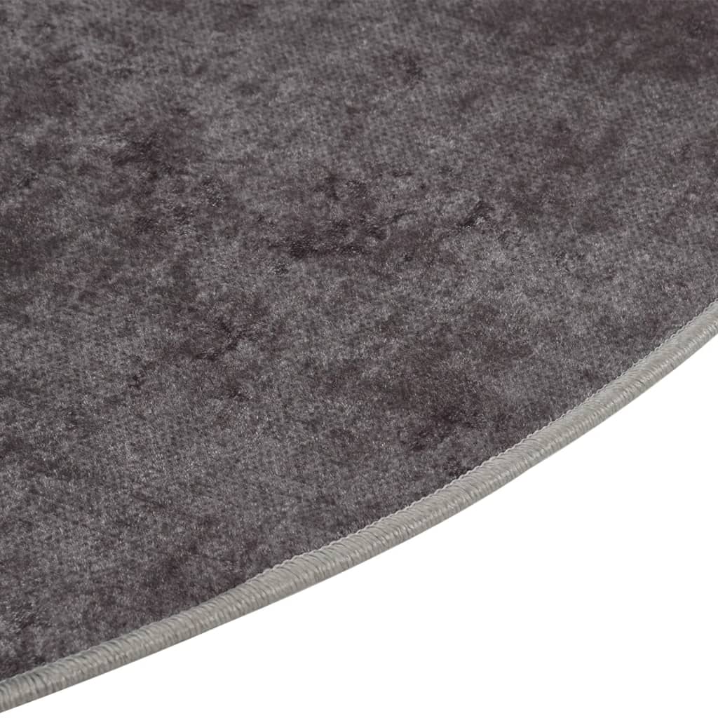 Tappeto Lavabile Grigio Ã˜ 200 cm Antiscivolo