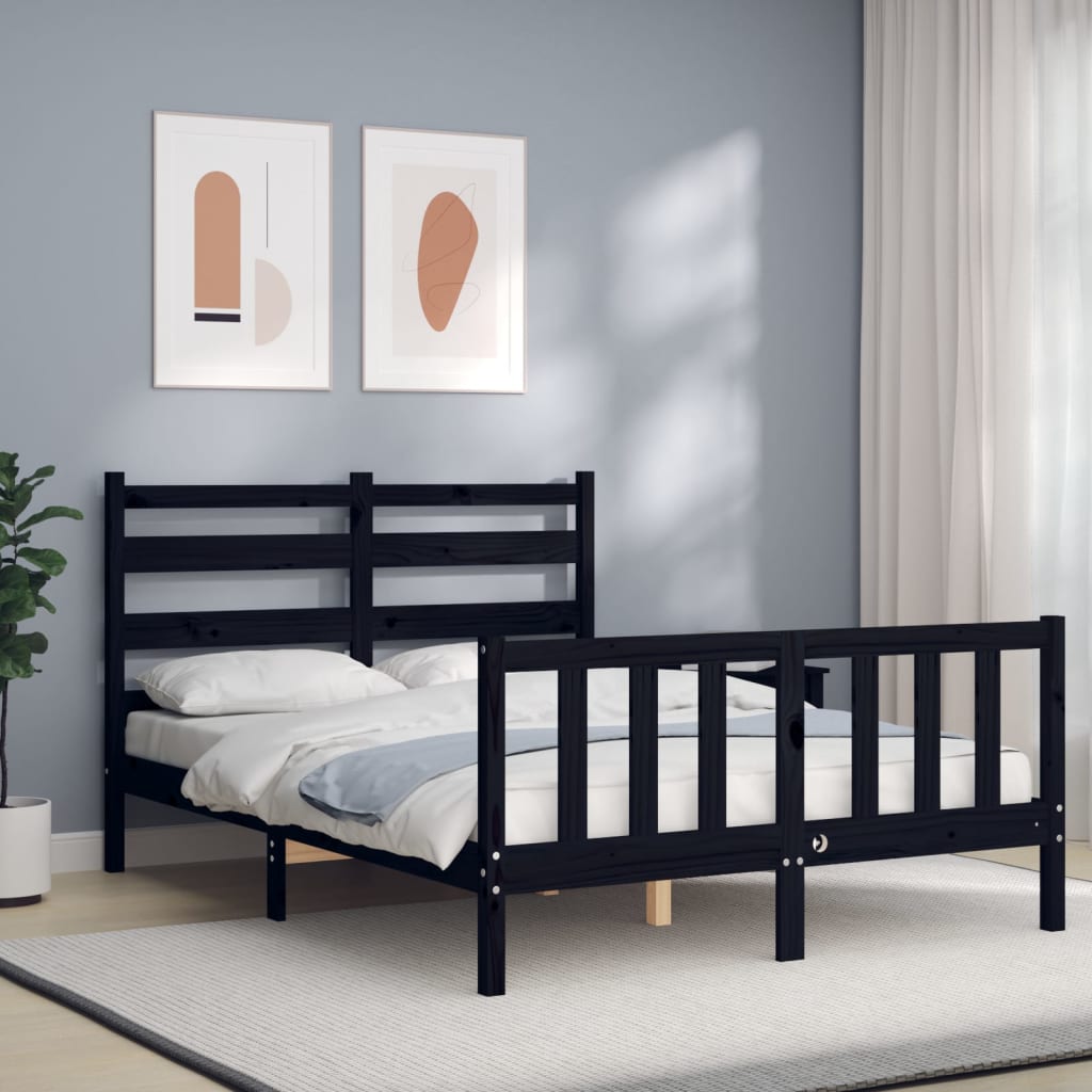 Giroletto con Testiera Nero Double in Legno Massello