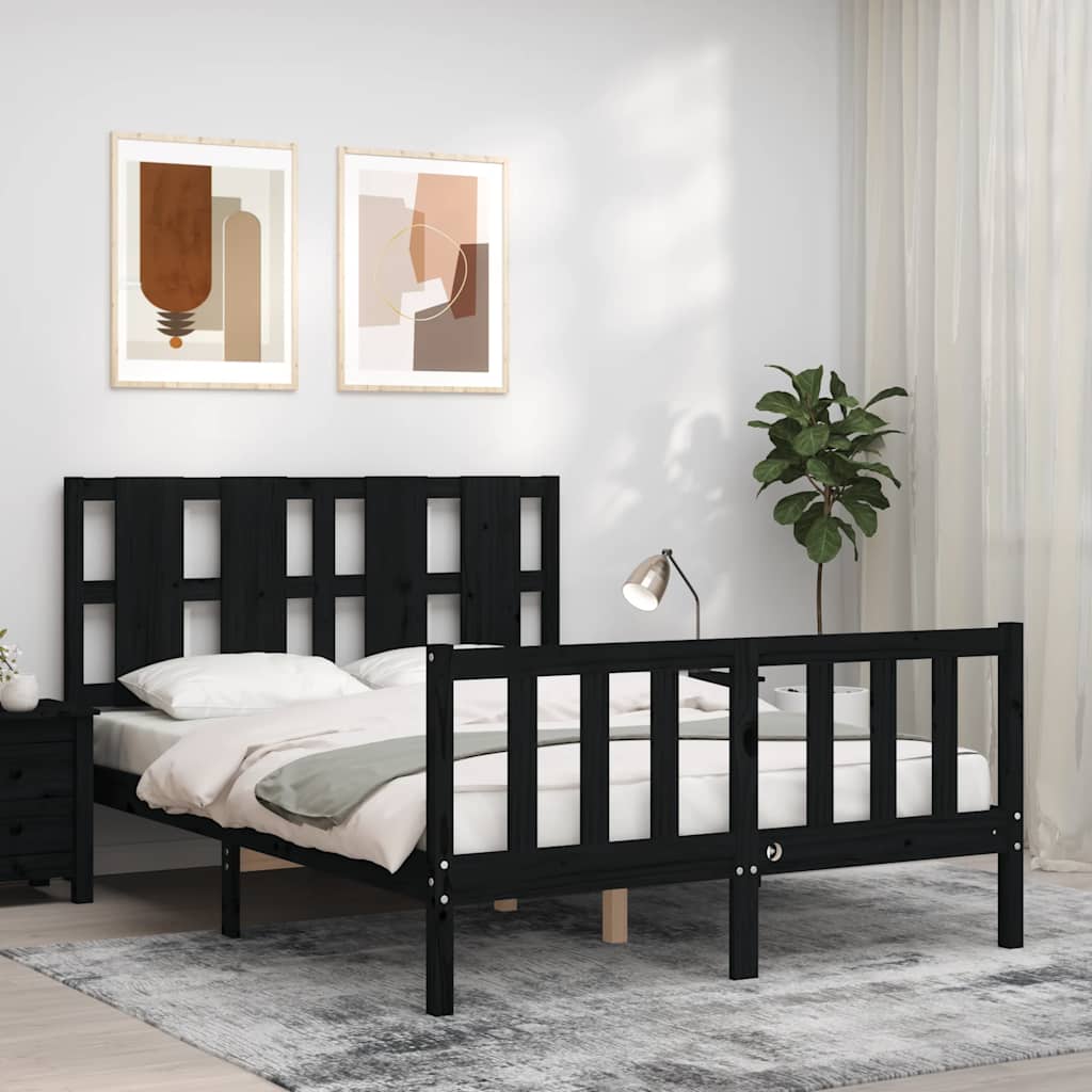 Giroletto con Testiera Nero Double in Legno Massello