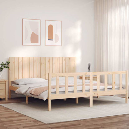 Giroletto con Testiera Super King Size in Legno Massello