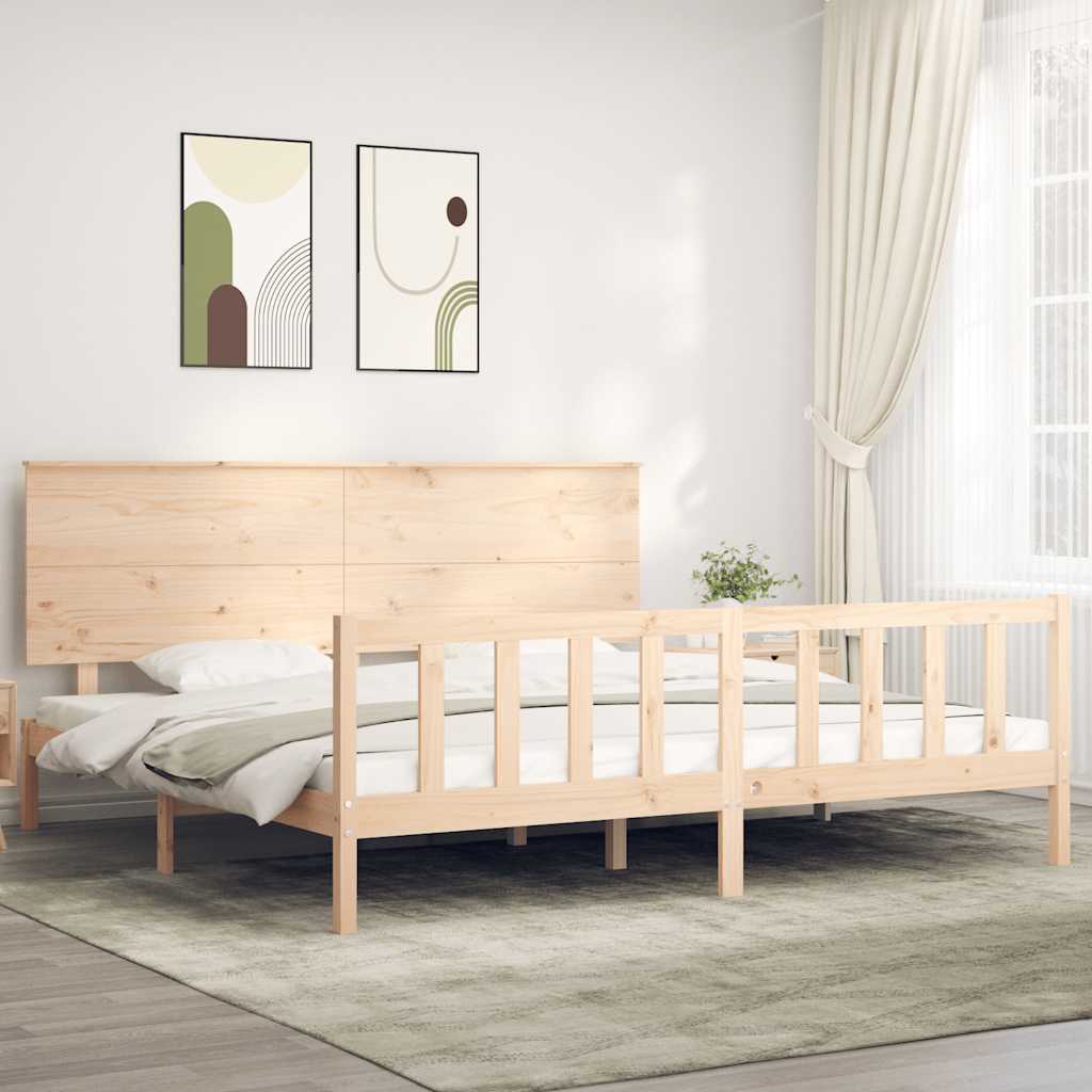 Giroletto con Testiera Super King Size in Legno Massello