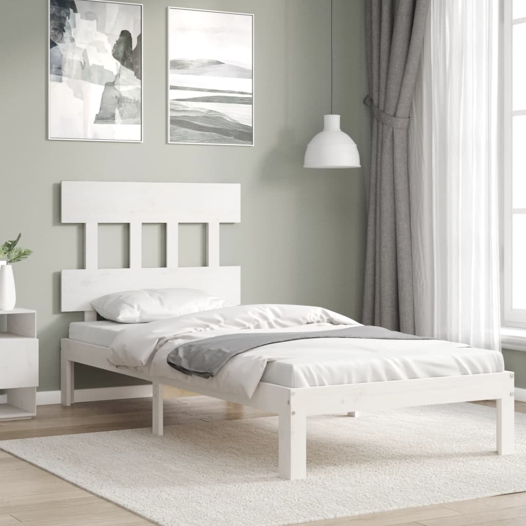 Giroletto senza Materasso Bianco 100x200 cm Legno Massello Pino