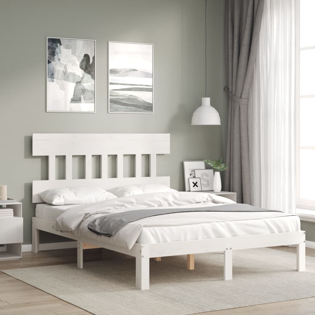 Giroletto senza Materasso Bianco 120x200 cm Legno Massello Pino