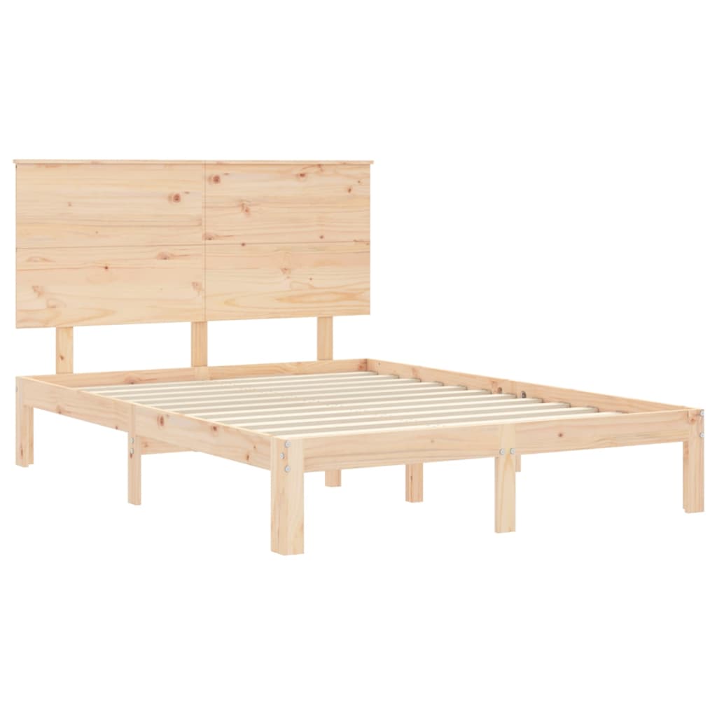 Letto senza Materasso 140x190 cm in Legno Massello di Pino