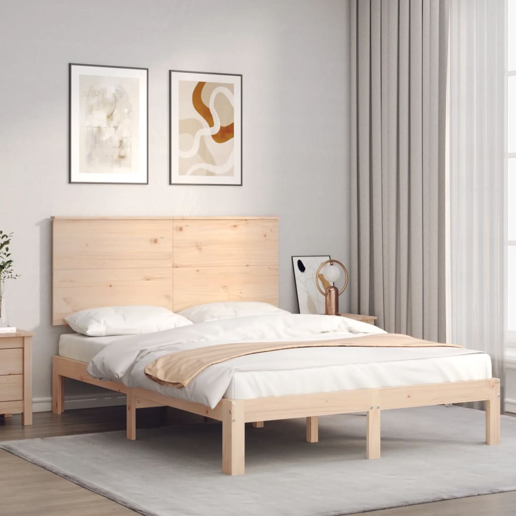 Letto senza Materasso 140x190 cm in Legno Massello di Pino