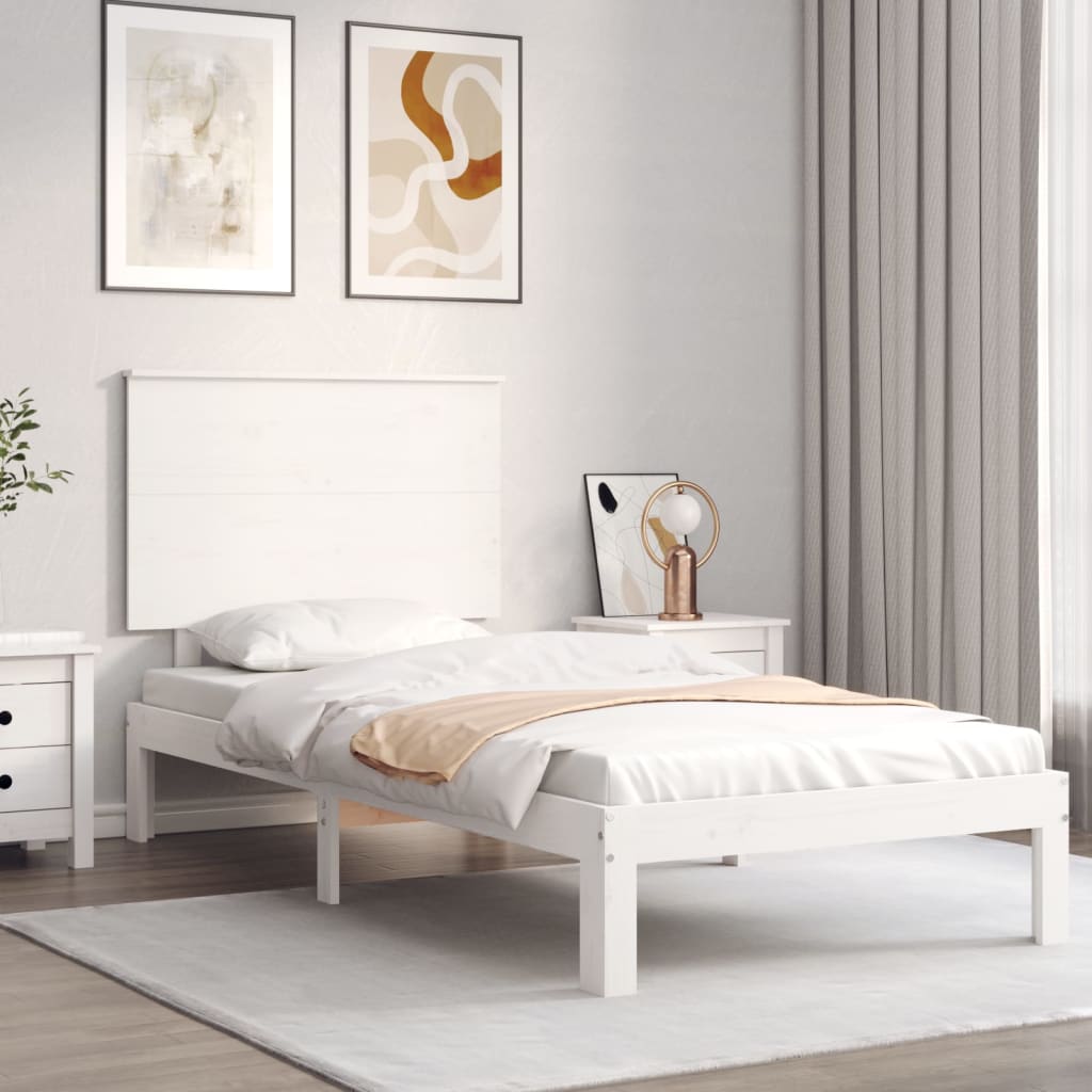 Giroletto senza Materasso Bianco 90x200 cm Legno Massello Pino
