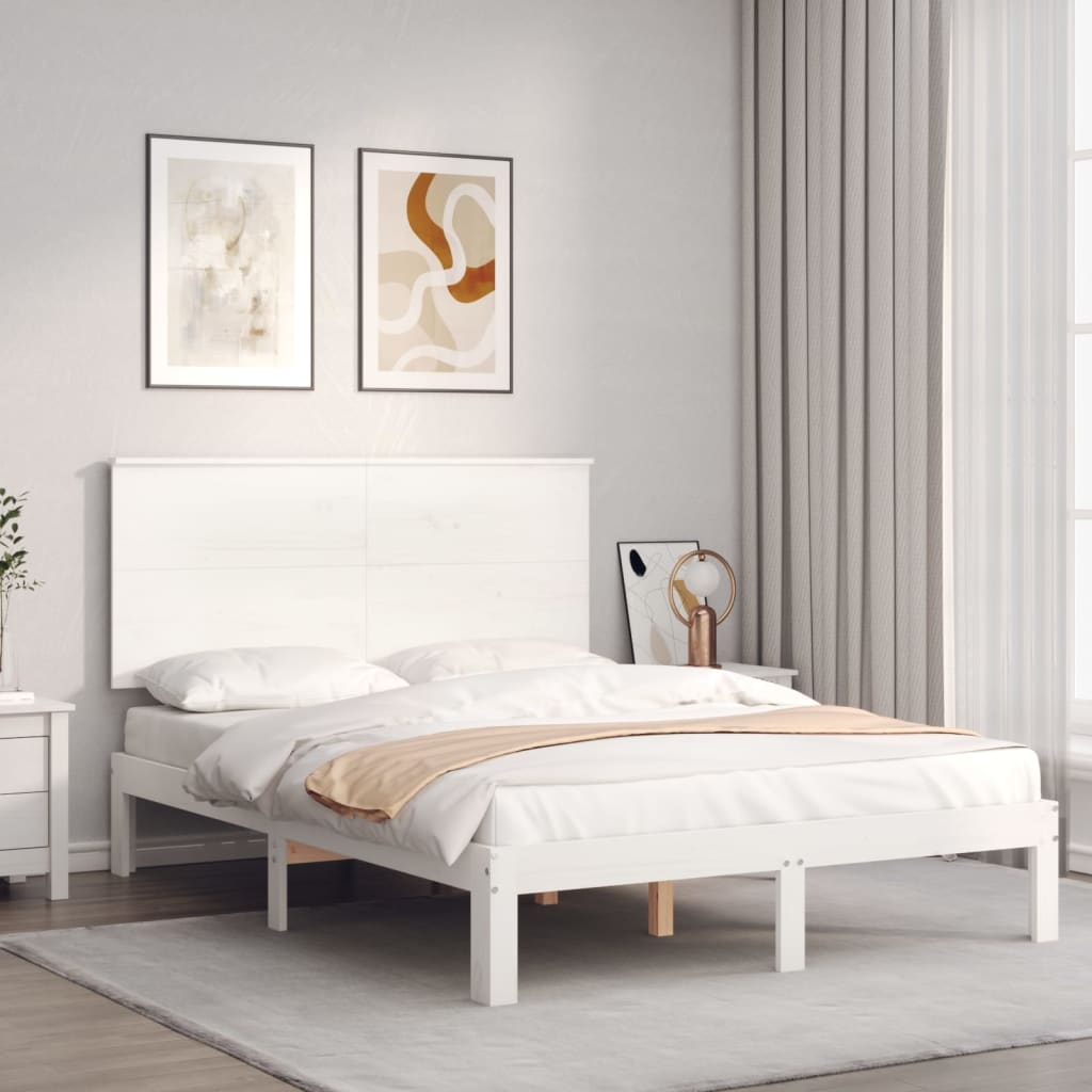 Giroletto senza Materasso Bianco 140x200 cm Legno Massello Pino