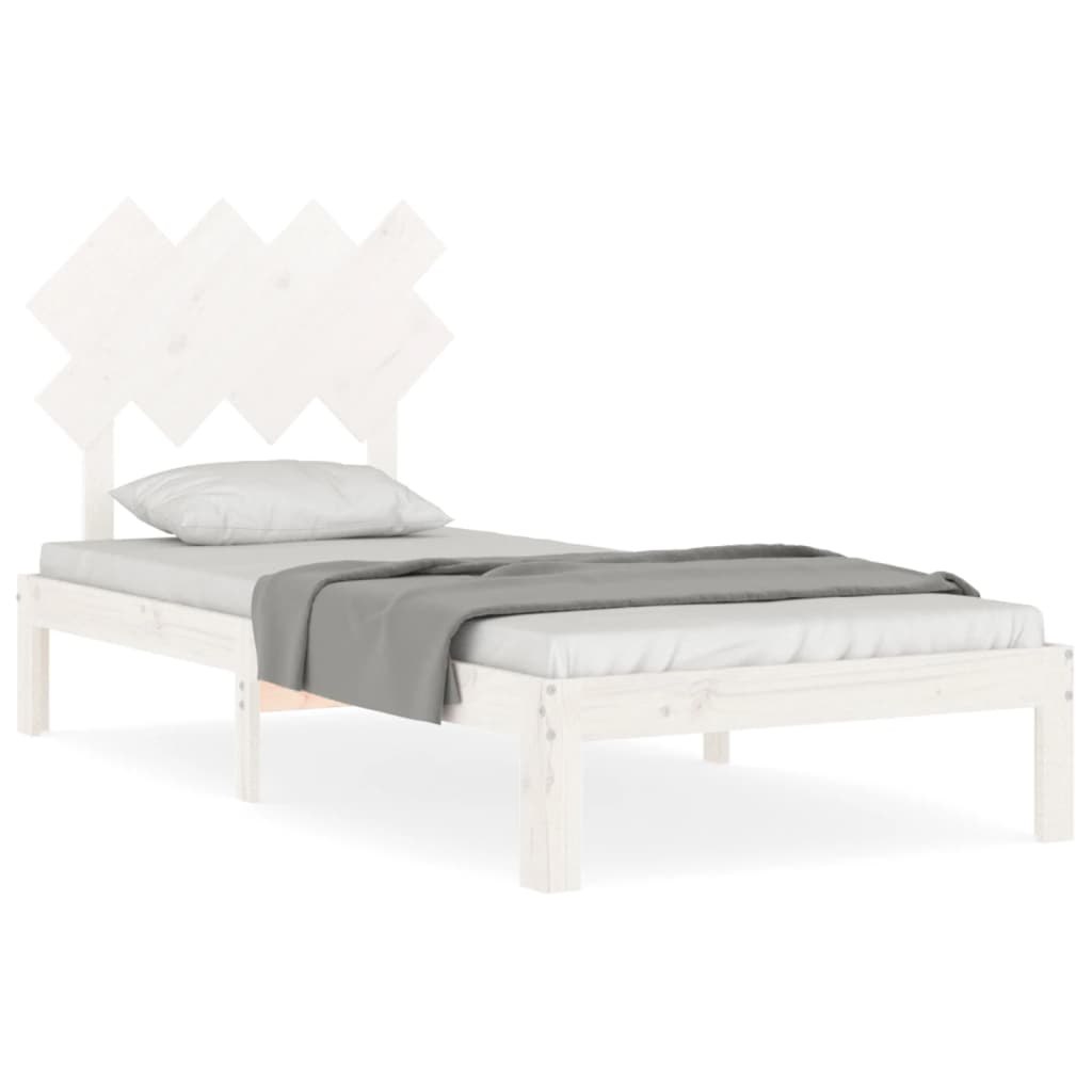 Giroletto senza Materasso Bianco 90x200 cm Legno Massello Pino