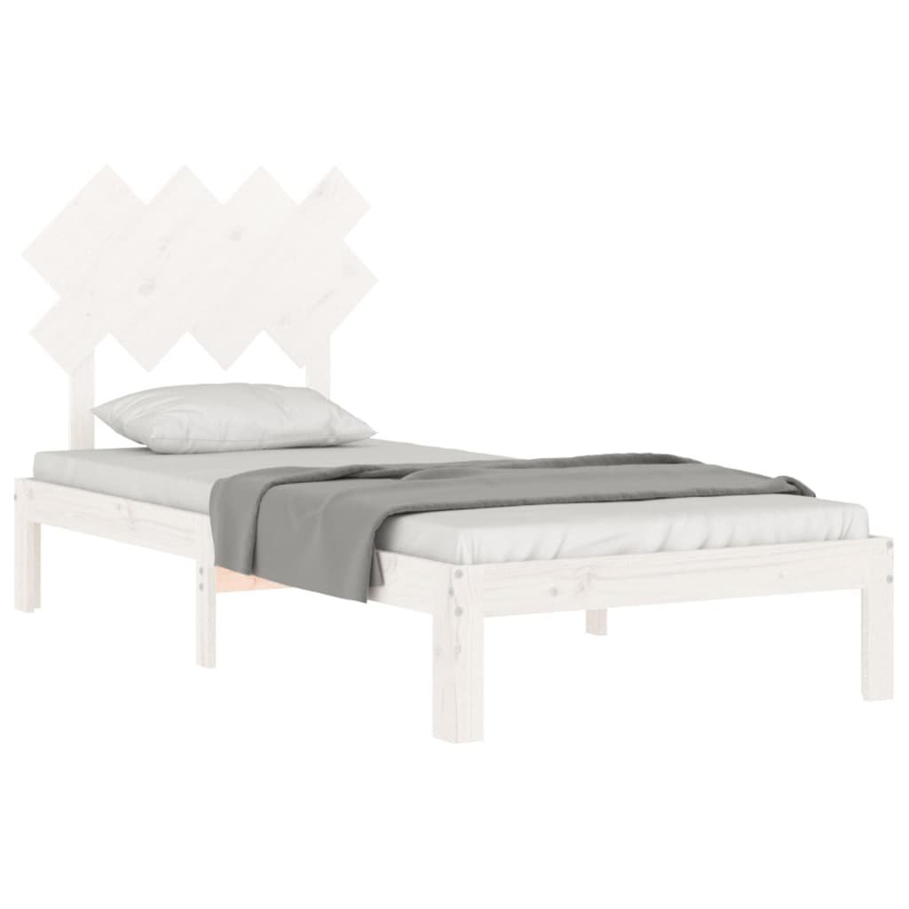 Giroletto senza Materasso Bianco 90x200 cm Legno Massello Pino