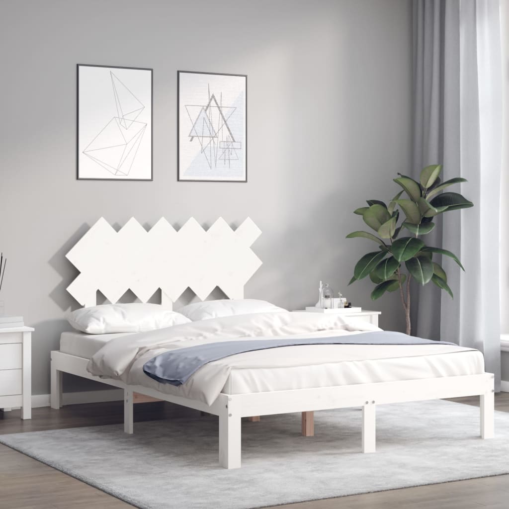 Giroletto senza Materasso Bianco 120x200 cm Legno Massello Pino