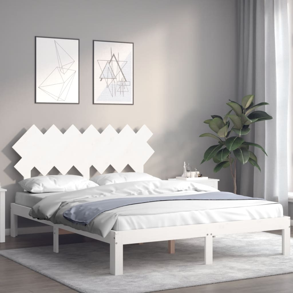 Giroletto senza Materasso Bianco 140x200 cm Legno Massello Pino