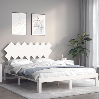 Giroletto senza Materasso Bianco 140x200 cm Legno Massello Pino