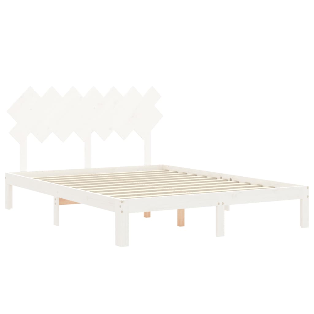 Giroletto senza Materasso Bianco 140x200 cm Legno Massello Pino
