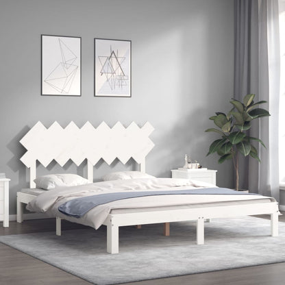 Giroletto senza Materasso Bianco 160x200 cm Legno Massello Pino