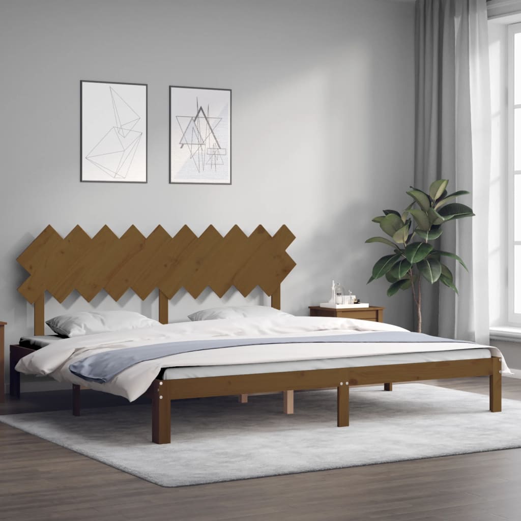 Giroletto con Testiera ambra 200x200 cm in Legno Massello