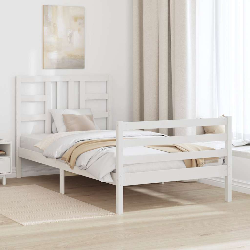 Giroletto senza Materasso Bianco 100x200 cm Legno Massello Pino