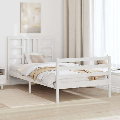 Giroletto senza Materasso Bianco 100x200 cm Legno Massello Pino