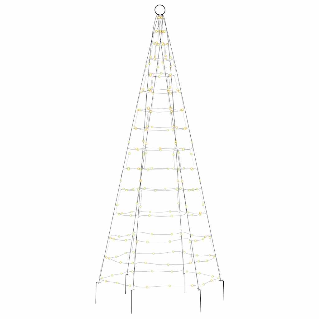 Albero di Natale a LED su Pennone 200 LED Bianco Caldo 180 cm