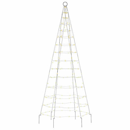 Albero di Natale a LED su Pennone 200 LED Bianco Caldo 180 cm