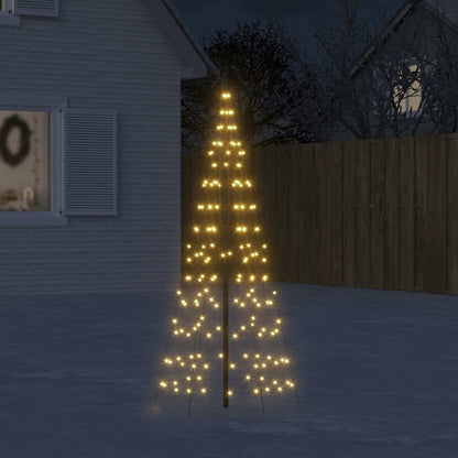 Albero di Natale a LED su Pennone 200 LED Bianco Caldo 180 cm