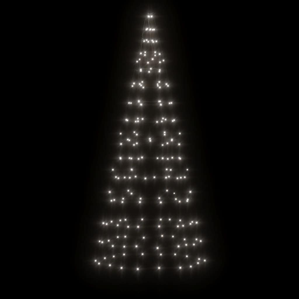 Albero di Natale a LED su Pennone 200 LED Bianco Freddo 180 cm