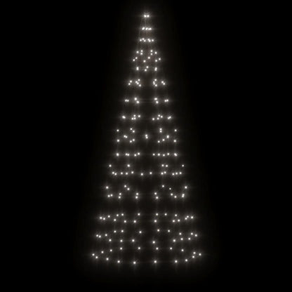Albero di Natale a LED su Pennone 200 LED Bianco Freddo 180 cm