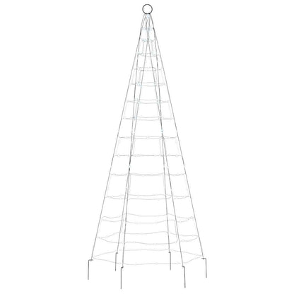 Albero di Natale a LED su Pennone 200 LED Bianco Freddo 180 cm