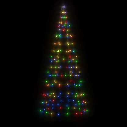 Albero di Natale a LED su Pennone 200 LED Colorato 180 cm