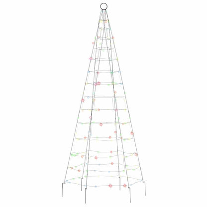 Albero di Natale a LED su Pennone 200 LED Colorato 180 cm