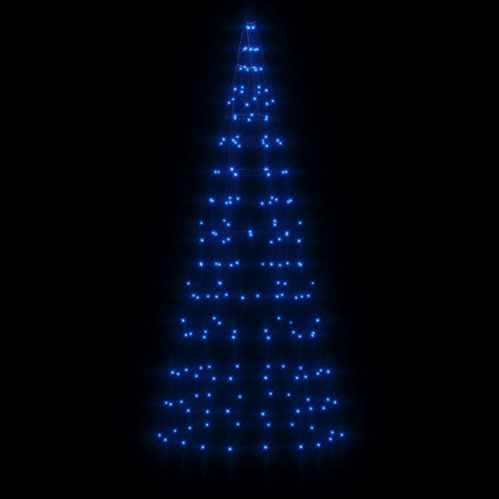 Albero di Natale a LED su Pennone 200 LED Blu 180 cm