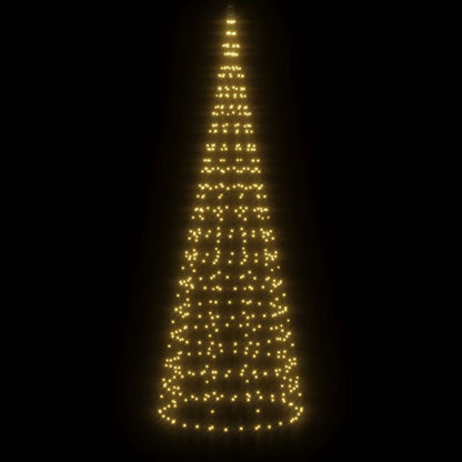 Albero di Natale a LED su Pennone 550 LED Bianco Caldo 300 cm
