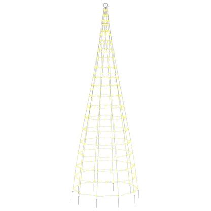 Albero di Natale a LED su Pennone 550 LED Bianco Caldo 300 cm