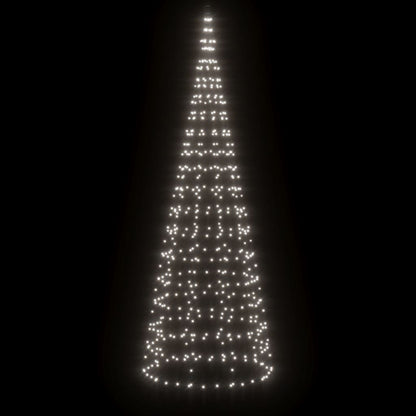 Albero di Natale a LED su Pennone 550 LED Bianco Freddo 300 cm