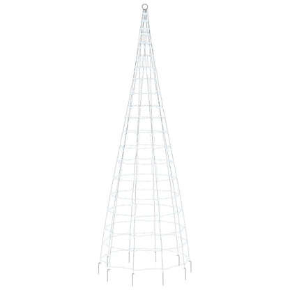 Albero di Natale a LED su Pennone 550 LED Bianco Freddo 300 cm