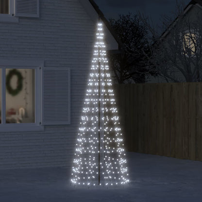 Albero di Natale a LED su Pennone 550 LED Bianco Freddo 300 cm